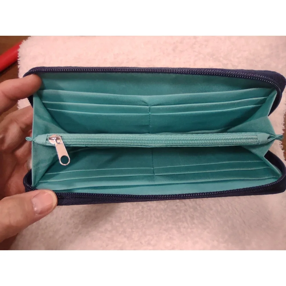 Travelon Anti Theft‎ RFID Blocking Accordion Wallet Navy Blue